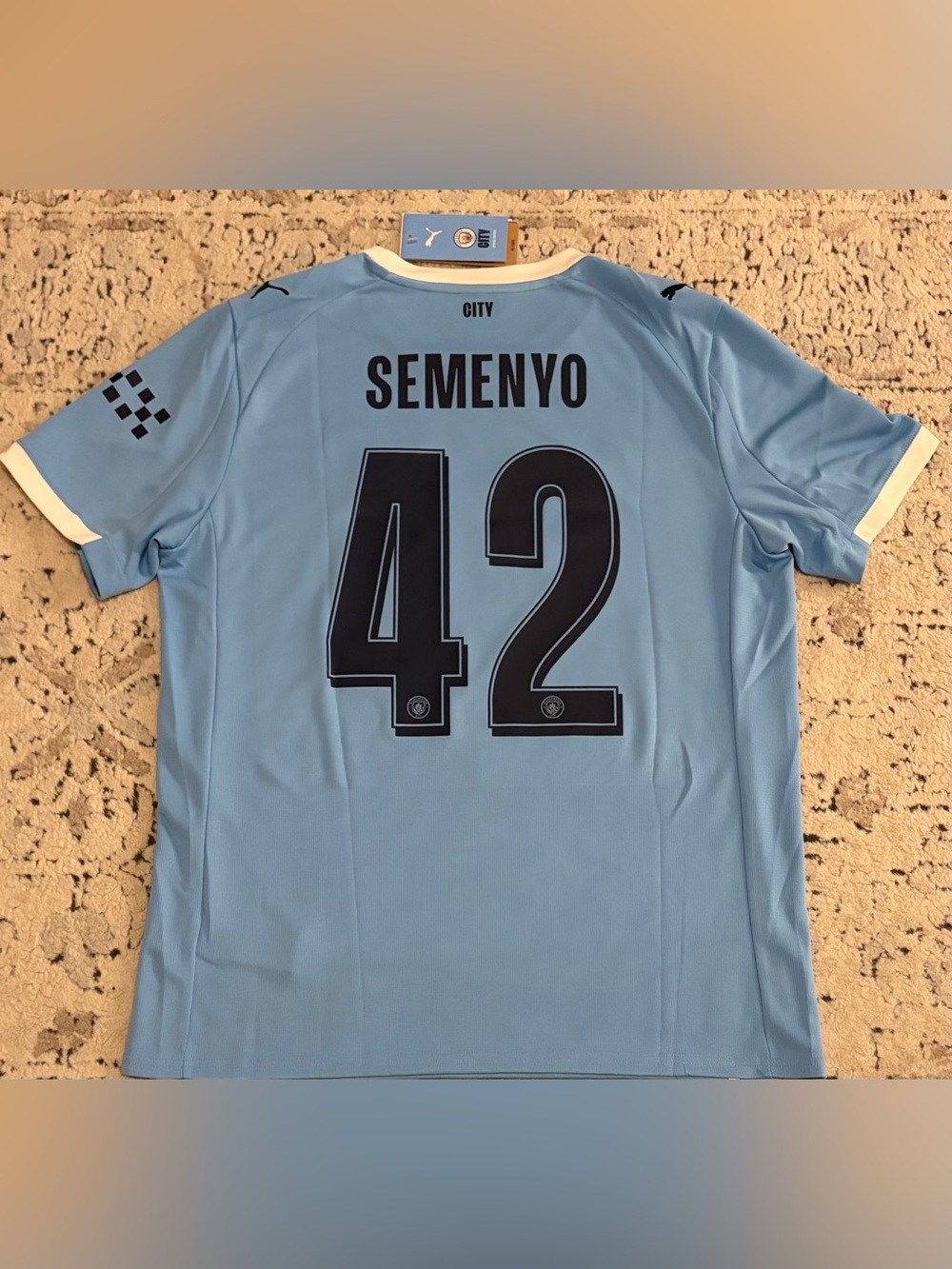 Puma Official Manchester City 2025/26 Semenyo #42 780338-01 Jersey Men's Sz: L